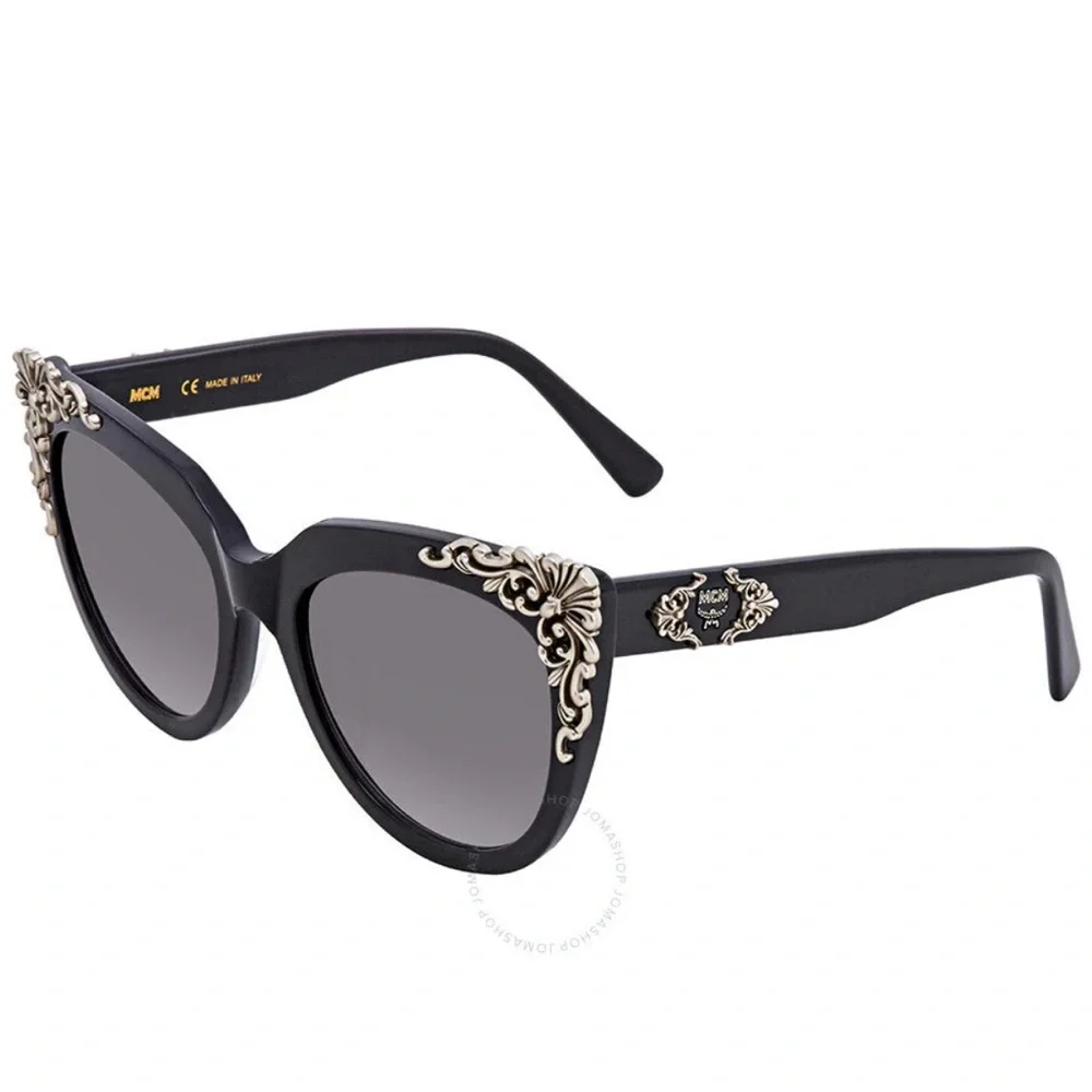 RARE MCM Black Sunglasses with Silver Detailing - Picture 3 of 16